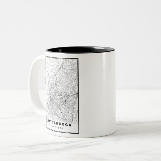 Chattanooga Map Tweekleurige Koffiemok (Voorkant links)