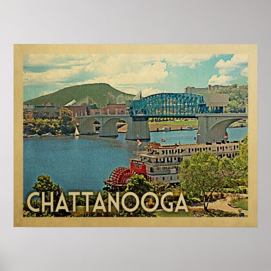Chattanooga Poster Tennessee Vintage Travel (Voorkant)