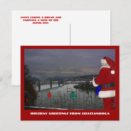 Chattanooga Santa Feestdagenkaart (Voorkant / Achterkant)