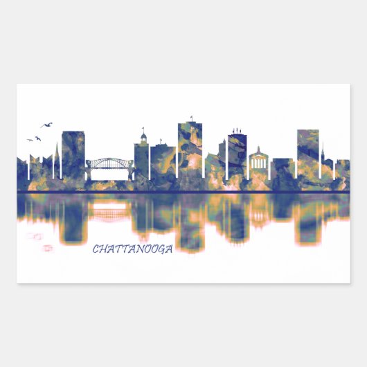 Chattanooga Skyline Rechthoekige Sticker (Voorkant)
