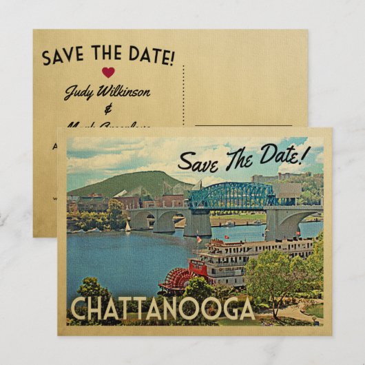 Chattanooga sparen de Datum Tennessee Aankondigingskaart (Voorkant / Achterkant)