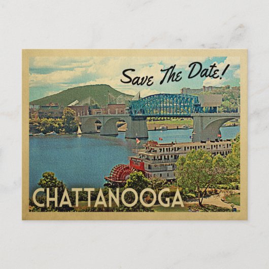 Chattanooga sparen de Datum Tennessee Aankondigingskaart (Voorkant)