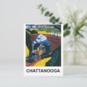 Chattanooga, stoomtrein onder de brug briefkaart (Staand voorkant)