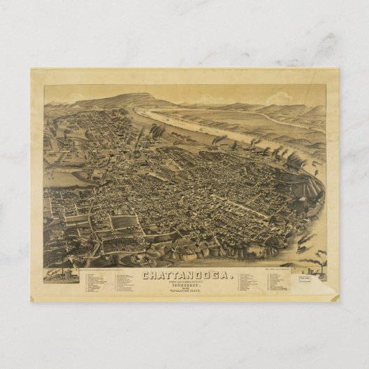 Chattanooga, Tennessee (1886) Briefkaart (Voorkant)