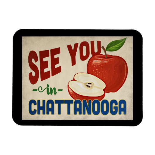 Chattanooga Tennessee Apple - Vintage Travel Magneet (Horizontaal)
