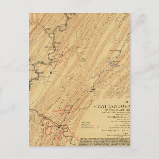 Chattanooga, Tennessee Briefkaart (Voorkant)