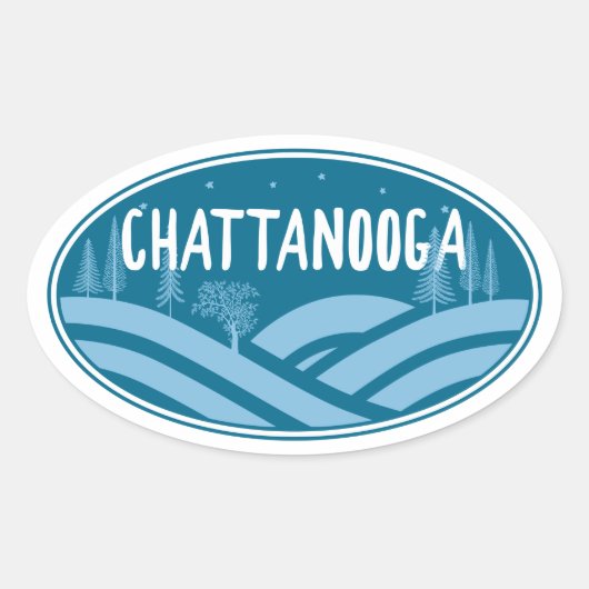 Chattanooga Tennessee buitenshuis Ovale Sticker (Voorkant)