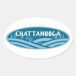 Chattanooga Tennessee buitenshuis Ovale Sticker