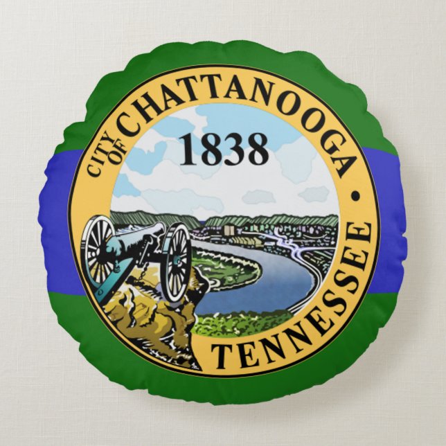 Chattanooga (Tennessee) City flag Rond Kussen (Voorkant)