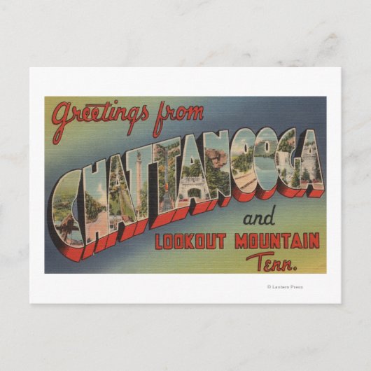 Chattanooga, Tennessee - Grote lettertjes Briefkaart (Voorkant)
