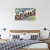 Chattanooga, Tennessee - Grote lettertjes Canvas Afdruk (Insitu (Slaapkamer))