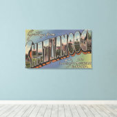 Chattanooga, Tennessee - Grote lettertjes Canvas Afdruk (Insitu (Houten vloer))