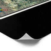 Chattanooga Tennessee op de satellietkaart Poster (Hoek)