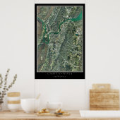 Chattanooga Tennessee op de satellietkaart Poster (Keuken)