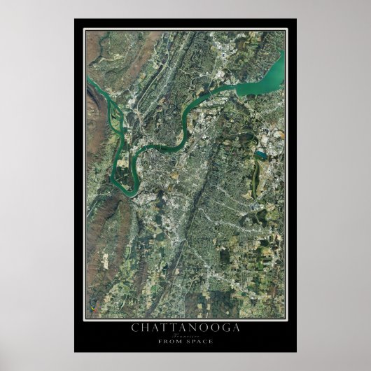 Chattanooga Tennessee op de satellietkaart Poster (Voorkant)