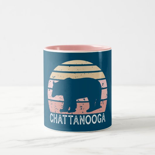 Chattanooga Tennessee Retro Beer Tweekleurige Koffiemok (Center)