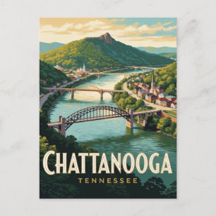 Chattanooga Tennessee River En Lookout Mountain Briefkaart