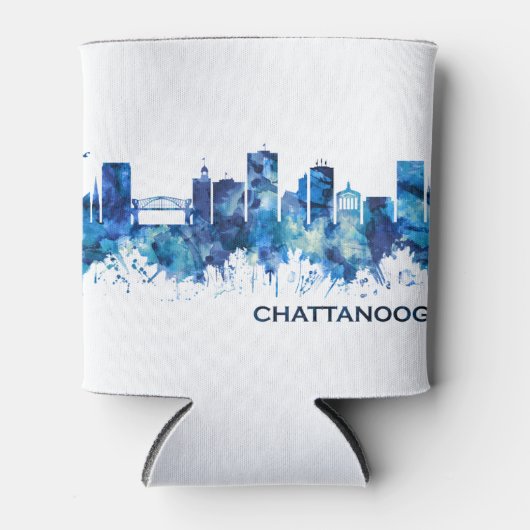 Chattanooga Tennessee Skyline Blue Blikjeskoeler (Voorkant)
