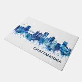 Chattanooga Tennessee Skyline Blue Deurmat (Schuin)