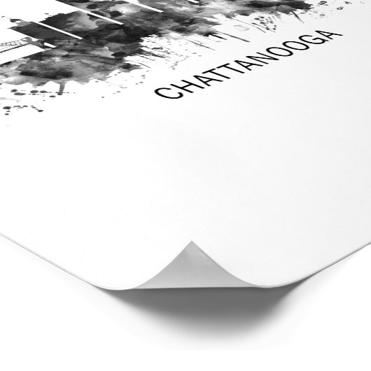 Chattanooga Tennessee Skyline BW Poster (Hoek)