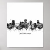 Chattanooga Tennessee Skyline BW Poster (Voorkant)