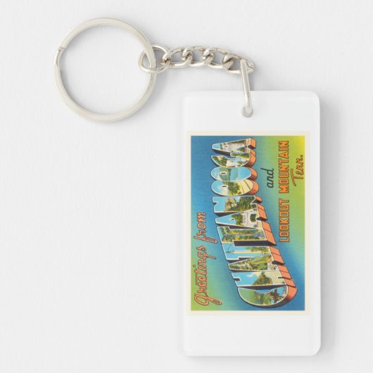 Chattanooga Tennessee TN Vintage Travel Souvenir Sleutelhanger (Voorkant)