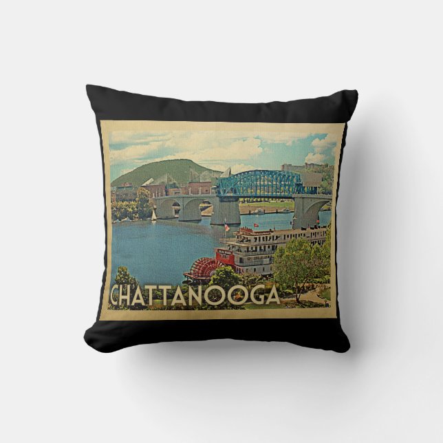 Chattanooga Tennessee Vintage Travel Kussen (Voorkant)