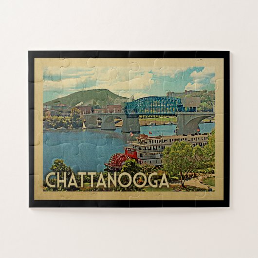 Chattanooga Tennessee Vintage Travel Legpuzzel (Horizontaal)
