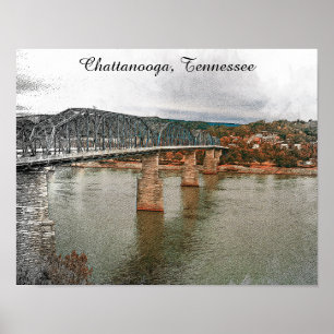 Chattanooga, Tennessee Walnut Bridge Poster