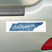 Chattanooga Tennessee Wood Graan Bumpersticker (Op auto)