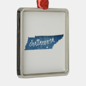 Chattanooga Tennessee Wood Graan Metalen Ornament (Rechts)