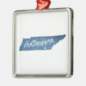 Chattanooga Tennessee Wood Graan Metalen Ornament (Links)