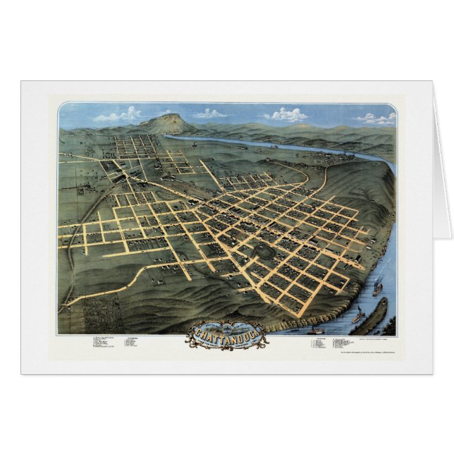 Chattanooga, TN Panorama Map - 1871 (Voorkant Horizontaal)
