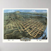 Chattanooga, TN Panorama Map - 1871 Poster (Voorkant)