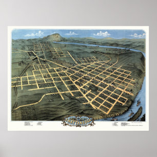 Chattanooga, TN Panorama Map - 1871 Poster