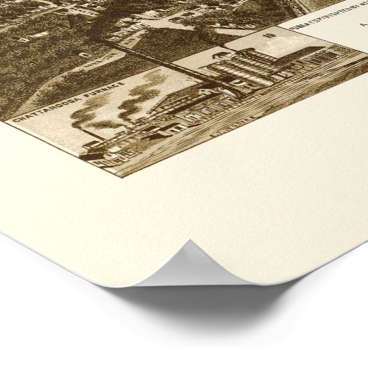 Chattanooga, TN Panorama Map - 1886 Poster (Hoek)