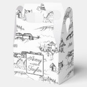 Chattanooga Toile Black and White Wedding Bedankdoosjes (Geopend)