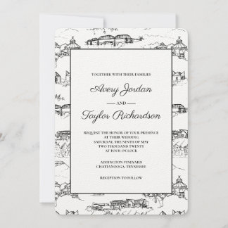 Chattanooga Toile Black en White Kaart