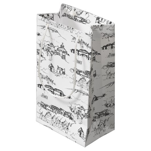 Chattanooga Toile Black en White Klein Cadeauzakje (Voorkant Gekanteld)