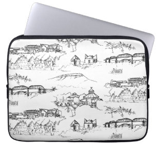 Chattanooga Toile Black en White Laptop Sleeve
