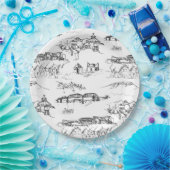 Chattanooga Toile Black en White Papieren Bordje (Feest)