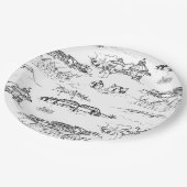 Chattanooga Toile Black en White Papieren Bordje (Gekanteld)