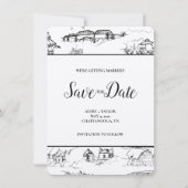Chattanooga Toile Black en White Save the Date (Voorkant)