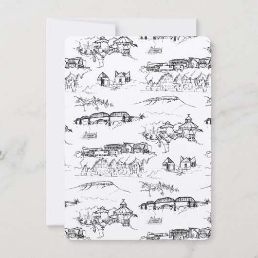 Chattanooga Toile Black en White Save the Date (Achterkant)