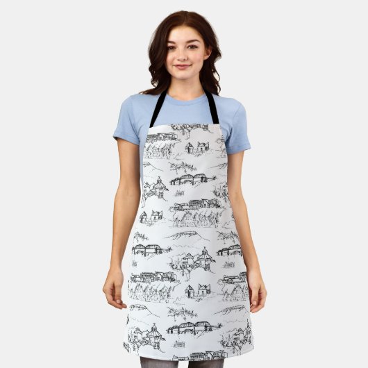 Chattanooga Toile Black en White Schort (Gedragen)