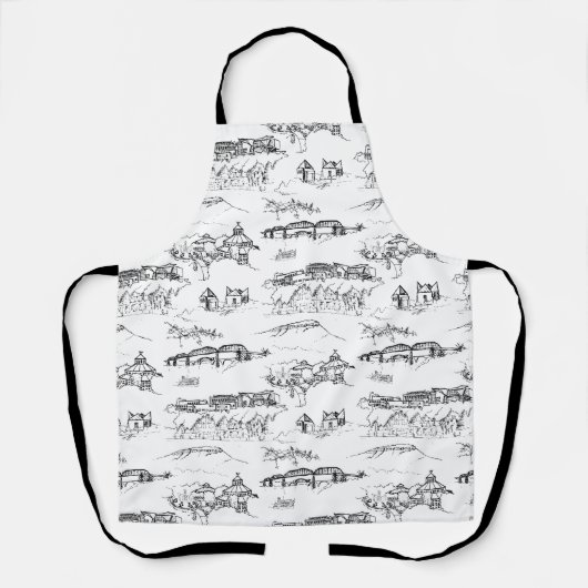 Chattanooga Toile Black en White Schort (Voorkant)