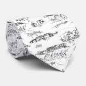 Chattanooga Toile Black en White Stropdas (Opgerold)