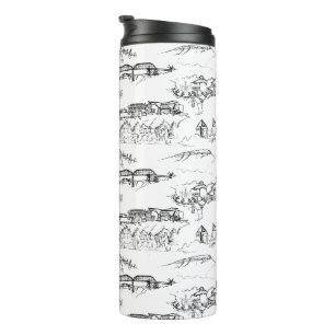 Chattanooga Toile Black en White Thermosbeker