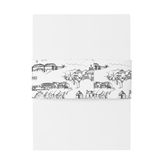 Chattanooga Toile Black en White Uitnodigingen Wikkel (Achterkant Voorbeeld)