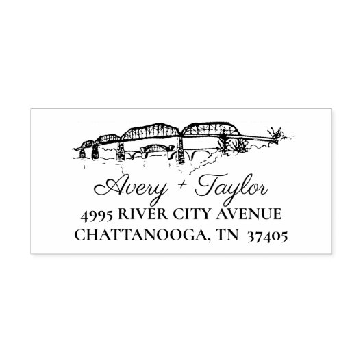 Chattanooga Toile Black en White Zelfinktende Stempel (Design)